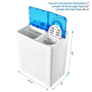 26 LBS Twin Tub Portable Washing Machine with Built-In Drain Pump-Gray by LJGDeals