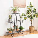 6-Tier Plant Stand with Adjustable Foot Pads-Black by LJGDeals