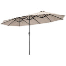 15 Feet Patio Double-Sided Umbrella with Hand-Crank System