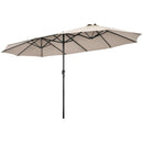 15 Feet Patio Double-Sided Umbrella with Hand-Crank System by LJGDeals