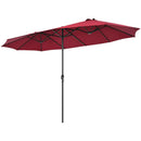 15 Feet Patio Double-Sided Umbrella with Hand-Crank System by LJGDeals