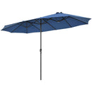 15 Feet Patio Double-Sided Umbrella with Hand-Crank System