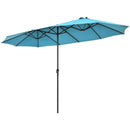 15 Feet Patio Double-Sided Umbrella with Hand-Crank System