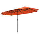 15 Feet Patio Double-Sided Umbrella with Hand-Crank System