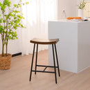 Industrial Saddle Stool with Metal Legs and Adjustable Foot Pads by LJGDeals