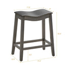 Set of 2 PU Leather Saddle Bar Stools with Rubber Wood Legs by LJGDeals
