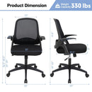 Adjustable Mesh Office Chair Rolling Computer Desk Chair with Flip-up Armrest by LJGDeals