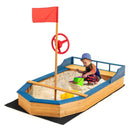 Kids' Pirate Boat Sandbox with Flag and Rudder by LJGDeals