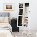 Free-Standing Jewelry Cabinet with Full-Length Mirror and Lockable Door by LJGDeals