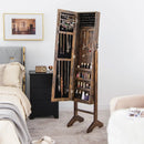 Free-Standing Jewelry Cabinet with Full-Length Mirror and Lockable Door by LJGDeals
