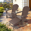 Patio HDPE Adirondack Chair with Retractable Ottoman by LJGDeals
