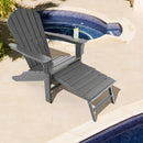 Patio HDPE Adirondack Chair with Retractable Ottoman by LJGDeals