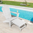 Patio HDPE Adirondack Chair with Retractable Ottoman by LJGDeals