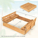 Kids Wooden Sandbox with 2 Foldable Bench Seats by LJGDeals
