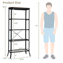 Industrial 5-Layer Bookshelf with Out-Stretched Legs-Rustic Brown by LJGDeals