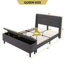 Full/Queen Size Upholstered Platform Bed Frame with Storage Ottoman by DirectDeals