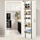Over the Door Pantry Organizer Rack with Adjustable Door Hook and 6 Basket by LJGDeals