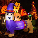 5 Feet Long Halloween Inflatable Dachshund Dog with Pumpkin by LJGDeals