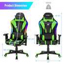 Gaming Chair Adjustable Swivel Computer Chair with Dynamic LED Lights by LJGDeals