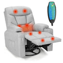 Massage Rocking Recliner Chair with Heat and Vibration-Gray by LJGDeals