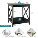 2-Tier Side Table with X-shape Design and 4 Solid Legs by LJGDeals