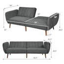 Convertible Futon Sofa Bed Adjustable Couch Sleeper with Wood Legs by LJGDeals