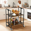 Folding Rolling Cart with Metal Frame-2-Tier by LJGDeals
