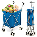 Folding Shopping Utility Cart with Water-Resistant Removable Canvas Bag by LJGDeals
