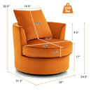 Modern 360¬∞ Swivel Barrel Chair with No Assembly Needed-Orange by LJGDeals