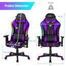 Gaming Chair Adjustable Swivel Computer Chair with Dynamic LED Lights by LJGDeals
