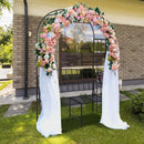 Steel Garden Arch with 2-Seat Bench by LJGDeals