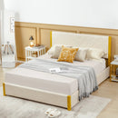 Full Size/Queen Size Upholstered Bed Frame with Adjustable Headboard and 4 Drawers by LJGDeals