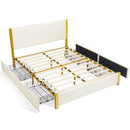 Full Size/Queen Size Upholstered Bed Frame with Adjustable Headboard and 4 Drawers by LJGDeals