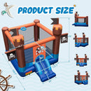 Pirate-Themed Inflatable Bounce Castle with Large Jumping Area and 735W Blower by LJGDeals