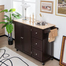 Kitchen Island Trolley Cart Wood with Drop-Leaf Tabletop and Storage Cabinet by LJGDeals