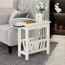 2-Tier End Table with Pull-out Tray and Solid Rubber Wood Legs by LJGDeals