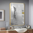Metal Framed Bathroom Mirror with Rounded Corners by LJGDeals