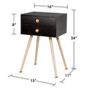 Modern Nightstand Bedside Table Mid Century with 2 Drawers-Natural by LJGDeals