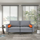 Modern Loveseat Sofa with 2 Bolsters and Side Storage Pocket-Gray by DirectDeals