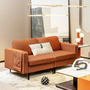 Modern Loveseat Sofa Couch with Side Storage Pocket and Sponged Padded Seat Cushions by LJGDeals