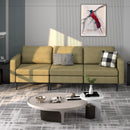 3-Seat Sectional Sofa Couch with Armrest Magazine Pocket and Metal Leg