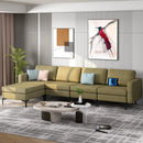 Modular L-shaped Sectional Sofa with Reversible Ottoman and 2 USB Ports by LJGDeals