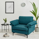 Modern Fabric Accent Armchair with Original Distributed Spring and Armrest Cushions by LJGDeals