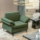 Modern Fabric Accent Armchair with Original Distributed Spring and Armrest Cushions by LJGDeals