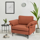 Modern Fabric Accent Armchair with Original Distributed Spring and Armrest Cushions by DirectDeals