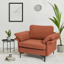Modern Fabric Accent Armchair with Original Distributed Spring and Armrest Cushions by LJGDeals