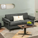 Modern Fabric Loveseat Sofa for with Metal Legs and Armrest Pillows by LJGDeals