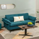 Modern Fabric Loveseat Sofa for with Metal Legs and Armrest Pillows by LJGDeals