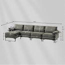 Extra Large L-shaped Sectional Sofa with Reversible Chaise and 2 USB Ports for 4-5 People by LJGDeals