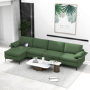 Extra Large L-shaped Sectional Sofa with Reversible Chaise and 2 USB Ports for 4-5 People by LJGDeals
